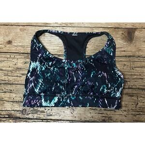 Fila Women’s Size M Black Multicolor Racerback Sports Bra